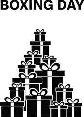 Illustration of boxing day with gift boxes perfect for festive designs and holiday promotions