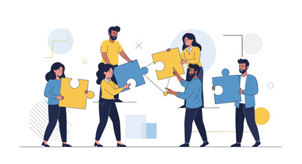 Teamwork And Collaboration: Assembling Puzzle Pieces To Achieve A Common Goal