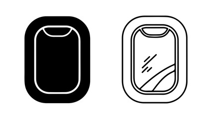 Airplane window outline with transparent background