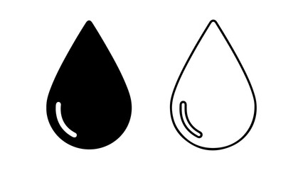 Water drop icons with transparent background