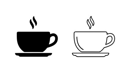 Hot cup of coffee with transparent background