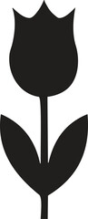 Black Tulip Silhouette Illustration