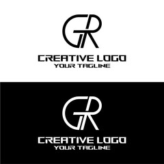 creative letter logo gr design vector
