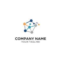 Abstract Network Logo Design with Connected Dots and Lines for Modern Company Identity.