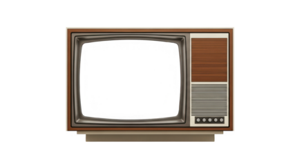 Vintage retro television set with wooden frame classic old TV design