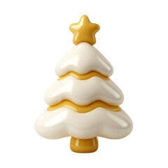 PNG Glossy gold white Christmas tree