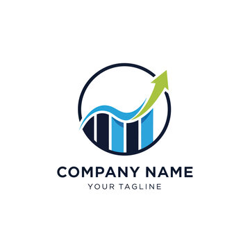 Financial Growth Chart Logo with Upward Arrow in Circular Design.