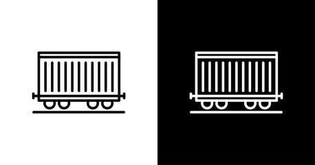 Rail Car White Icon Set Design