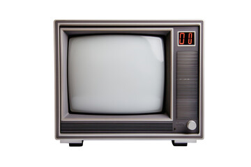Old television screen display isolated on a transparent background
