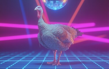 Neon Turkey Ready to Boogie