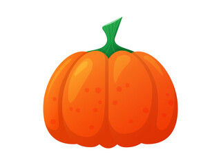  cartoon style pumpkin, with green stems and orange hues, perfect for autumn or Halloween designs.