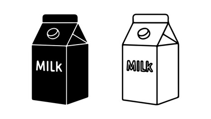 Milk carton icons with transparent background