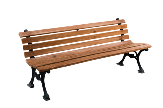 Wooden park bench, weathered