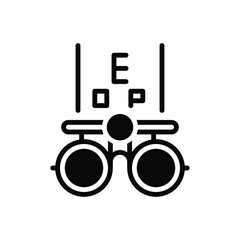 Black solid icon for eye exam