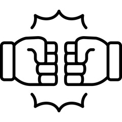 fist bumb line icon