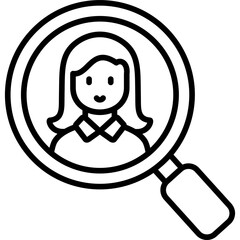 Naklejka premium search girlfriend line icon