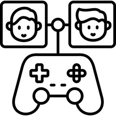 multiplayer gaming line icon