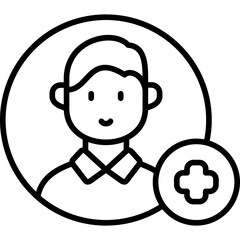 Obraz premium add boy friend line icon