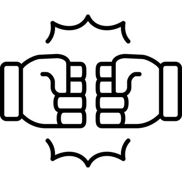fist bumb line icon