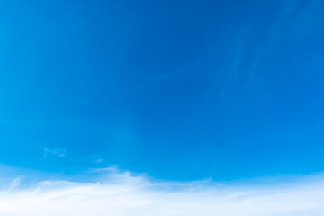 Panorama of cloud clear sky background for summer vacation concept at ocean and summer sea water...