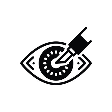 Black solid icon for cataract surgery