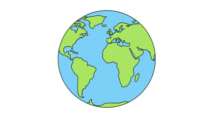 Fototapeta premium World Globe Earth Icon Illustration Geography and Global Connections