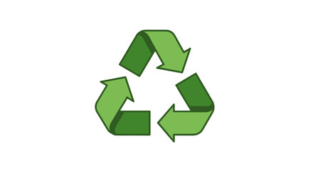 Obraz premium Iconic green recycling symbol, universally recognized as the emblem for environmental sustainability, waste reduction, and the promotion of responsible consumption