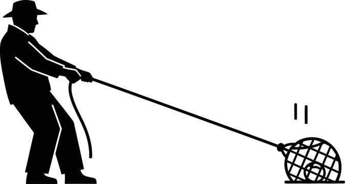 unwavering effort a figure pulls a load, conquering formidable tasks