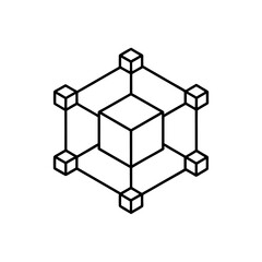 Obraz premium Geometric cube structure art on transparent background