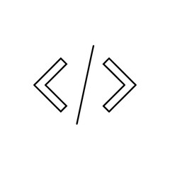 Code brackets with slash icon on transparent background