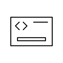 Code window with line elements on transparent background