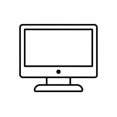 Simple outline of a monitor on transparent background