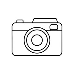 Outline drawing of a camera on transparent background