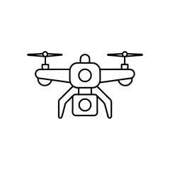 Outline drawing of a drone on transparent background
