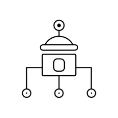 Outline drawing of a rover on transparent background