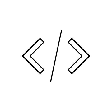 Code brackets with slash icon on transparent background