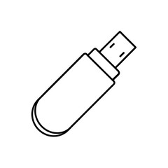 Outline drawing of usb stick on transparent background
