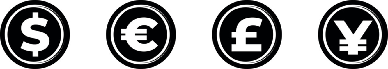 Internet money icons pack in checkerboard background. Internet flat icon symbol for applications.