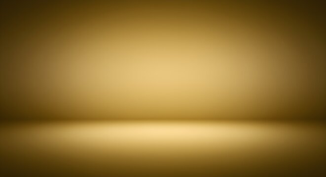 Abstract gold studio backdrop blank space for product display and design