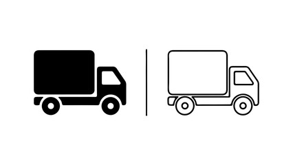 Fototapeta premium Delivery truck icon set with transparent background