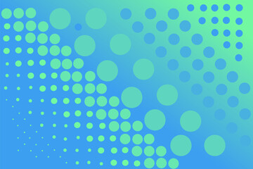 Modern halftone background in blue and green gradient, ideal for digital design, pop art, and creative marketing visuals