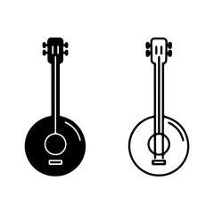 Banjo instrument outline with transparent background