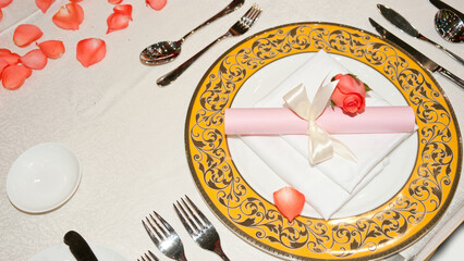 plate with a spoon and fork