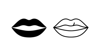 Open lips icon with transparent background