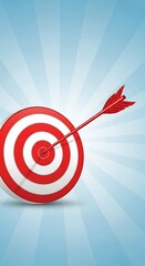 Red dart hitting a bullseye symbolizing precision and goal success.