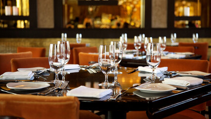 table setting at restaurant