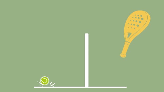 padel ball hit by racket animation