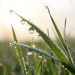 Morning Dew on Grass