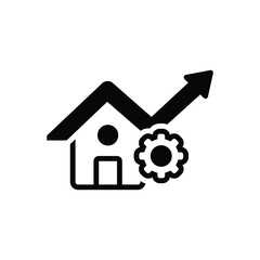 Black solid icon for property enhancement