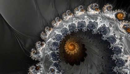 Fractal Spiral - A Mesmerizing Abstract Design with Intricate Details.